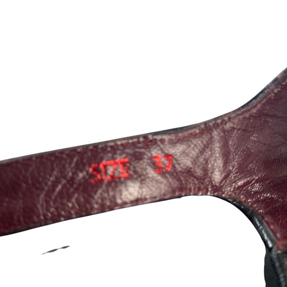 STAUD Nicky Platform Sandals in Crocodile-Embossed Leather Slingback Black Sz 37 - Picture 8 of 10